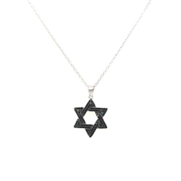 שרשרת מגן דוד שיבוץ מלא שחור