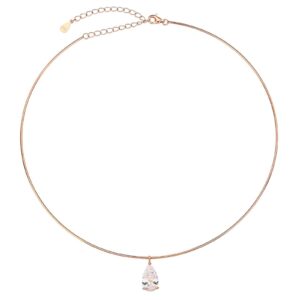 שרשרת טיפה קשיחה רוז גולד