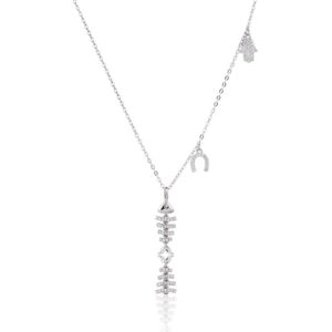 שרשרת דג תליונים כסף