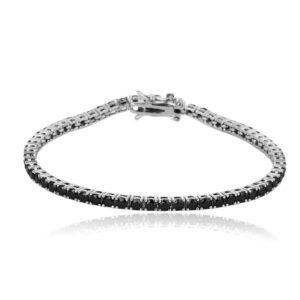 צמיד טניס שחור עבה