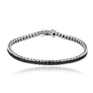 צמיד טניס שחור מרובע עבה