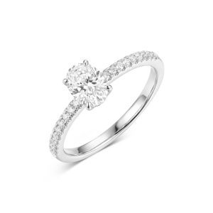 טבעת אובל משובצת כסף