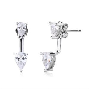 עגיל 2 טיפות כסף