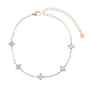 צמיד סוליטרים רוז גולד