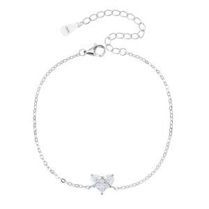 צמיד אבן לב כסף