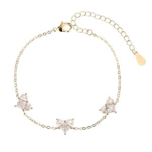 צמיד לבבות זהב