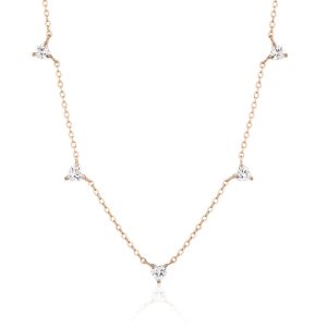 שרשרת לבבות רוז גולד