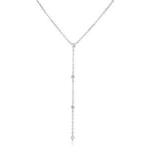 שרשרת עניבה זרקונים כסף