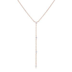 שרשרת עניבה זרקונים רוז גולד